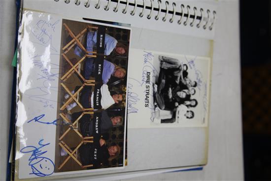 Five autograph albums and two albums of signed photos of 1980s-90s pop stars and celebrities